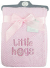 Baby Waffle Fleece Wrap Pink Blanket - Little Hugs