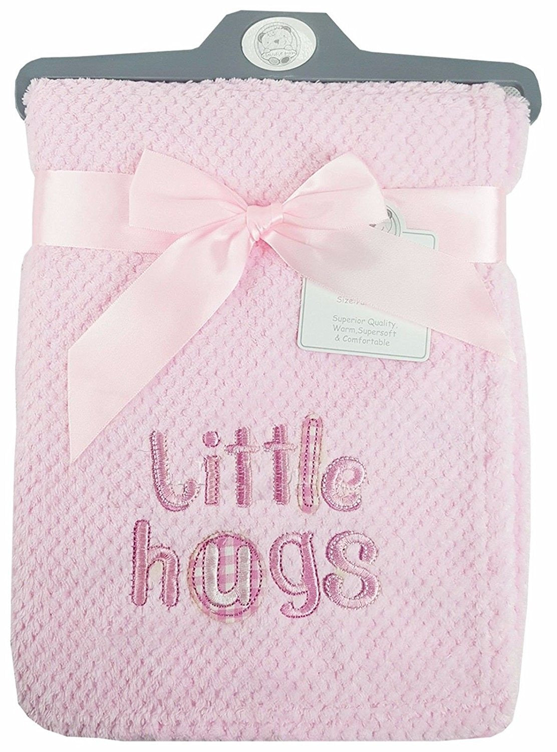 Baby Waffle Fleece Wrap Pink Blanket - Little Hugs