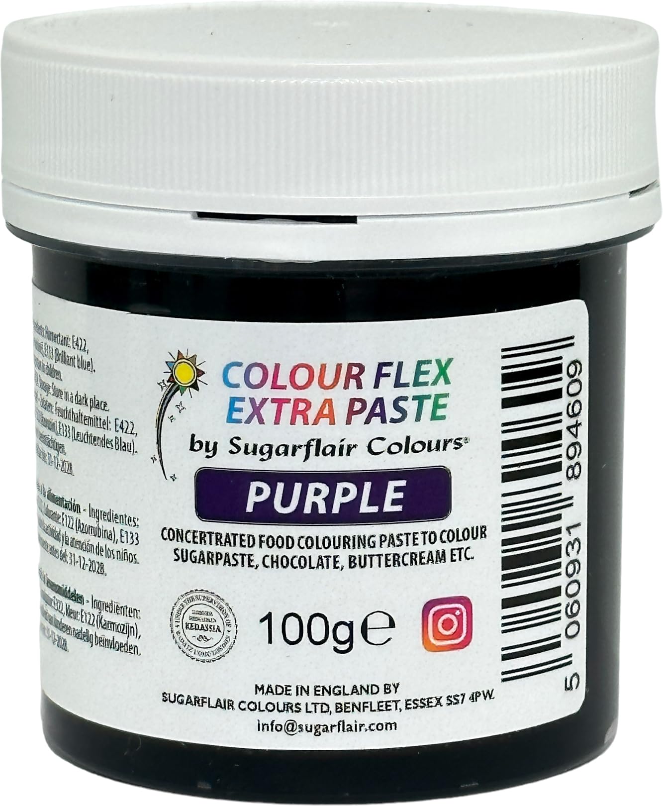 Colour Flex Food Colouring Paste Purple - Extra Concentrated, Vibrant Food Colouring For Buttercream, Chocolate, Sugar Paste, Icing, Fondant, Royal