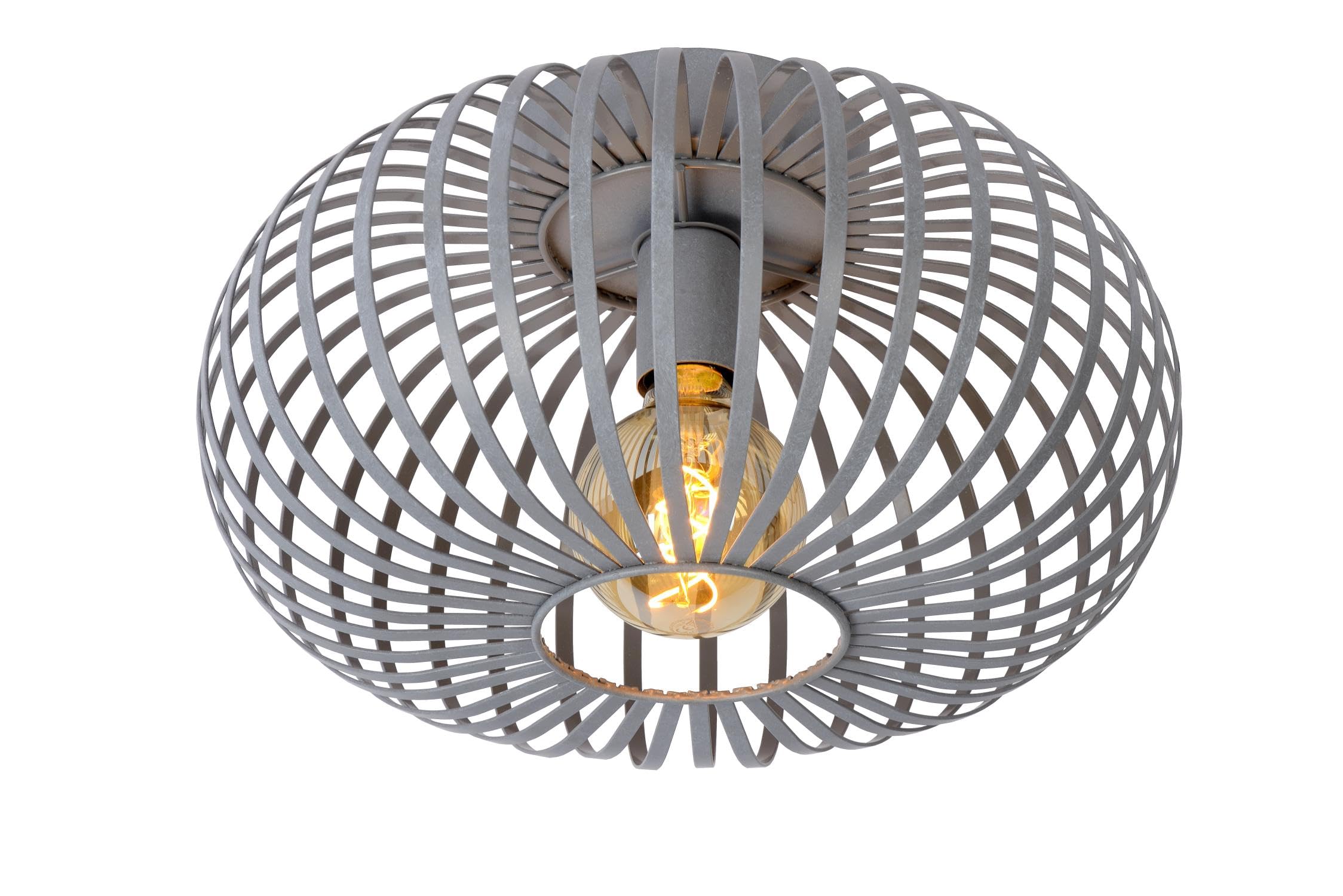 LUCIDE Manuela - Flush Ceiling Light -  39,5 cm - 1xE27 - Grey