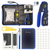VCELINK RJ45 Crimp Tool Kit, Ethernet Crimping Tool Set with 50PCS Cat6 RJ45 Pass Through Connectors, Network Cable Tester and Wire Stripper in a
