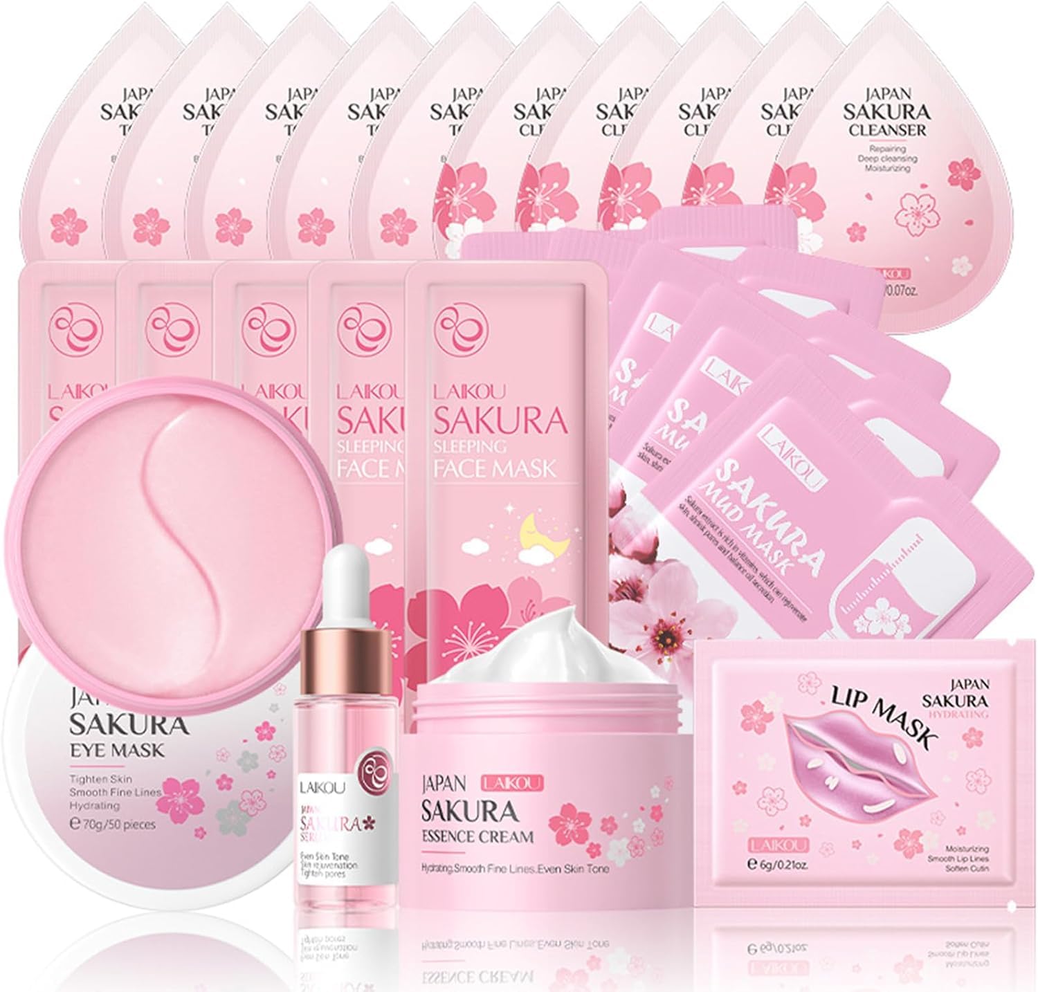 Sakura Skin Care Sets & Kits, Skin Care For Teenage Girls, Skin Care Set For Pamper Teenage Girls Gifts,Facial Kit,Skincare