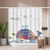 Woutay Shower Curtain Mould Proof Resistant Hand Draw Whale,Water Repellant Fabric,Polyester,with 12 Plastic Hooks