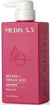 Medix 5.5 Retinol Cream with Ferulic Acid Anti-Sagging Treatment. Targets Crepey Wrinkles and Sun Damaged Skin. Anti-Aging Cream Infused With Black