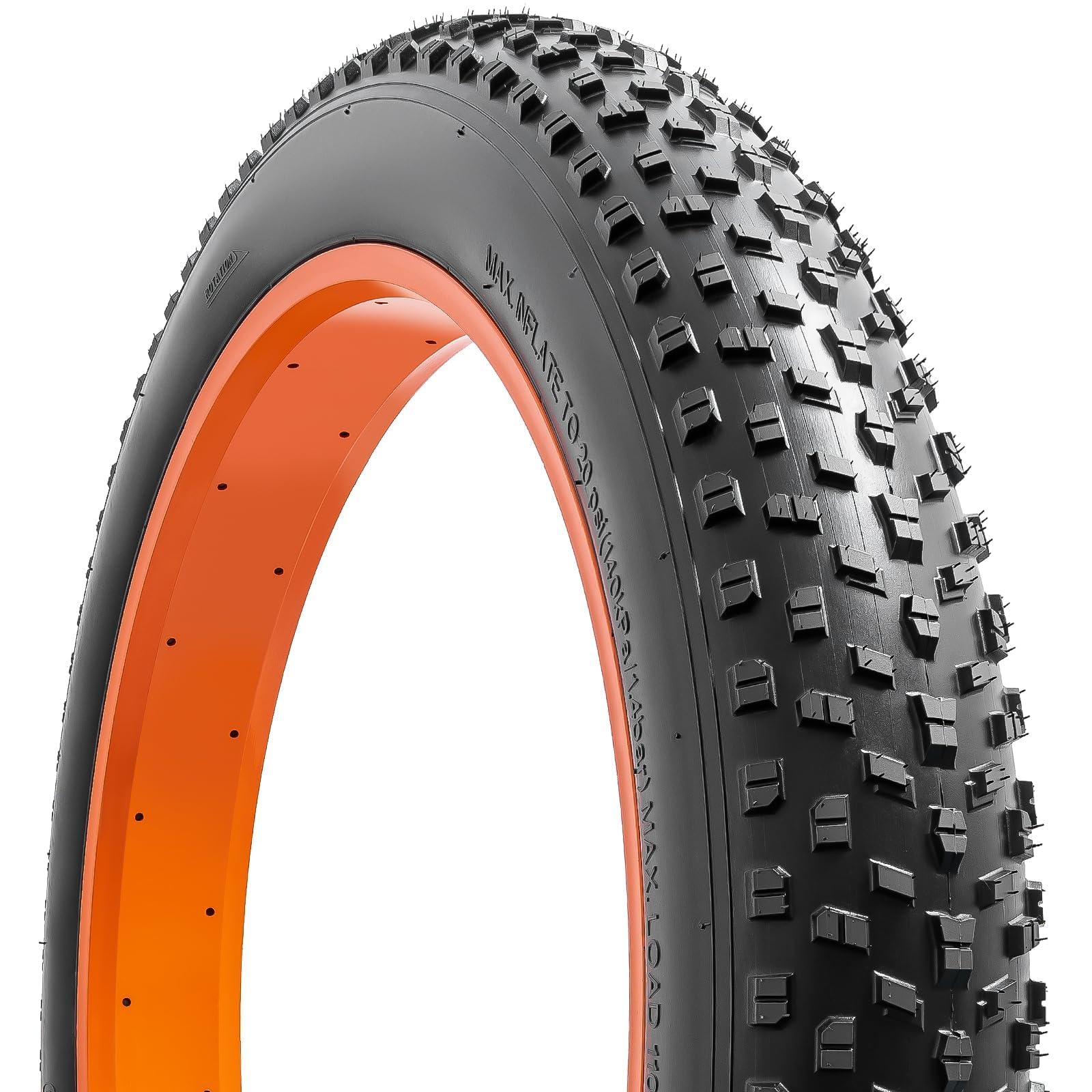 YunSCM 1-PC 26" Foldabel Bike Fat Tyre 26x4.0 ETRTO 100-559 with 26 inch Heavy Duty Inner Tube 26x4.0/4.50 AV32mm Schrader Valve, Compatible with