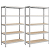 SONGMICS 5-Tier Heavy-Duty Shelving Units, Set of 2 Steel Shelving Units for Storage, Boltless Assembly, for Garage, Shed, Load Capacity 750 kg, 60 x