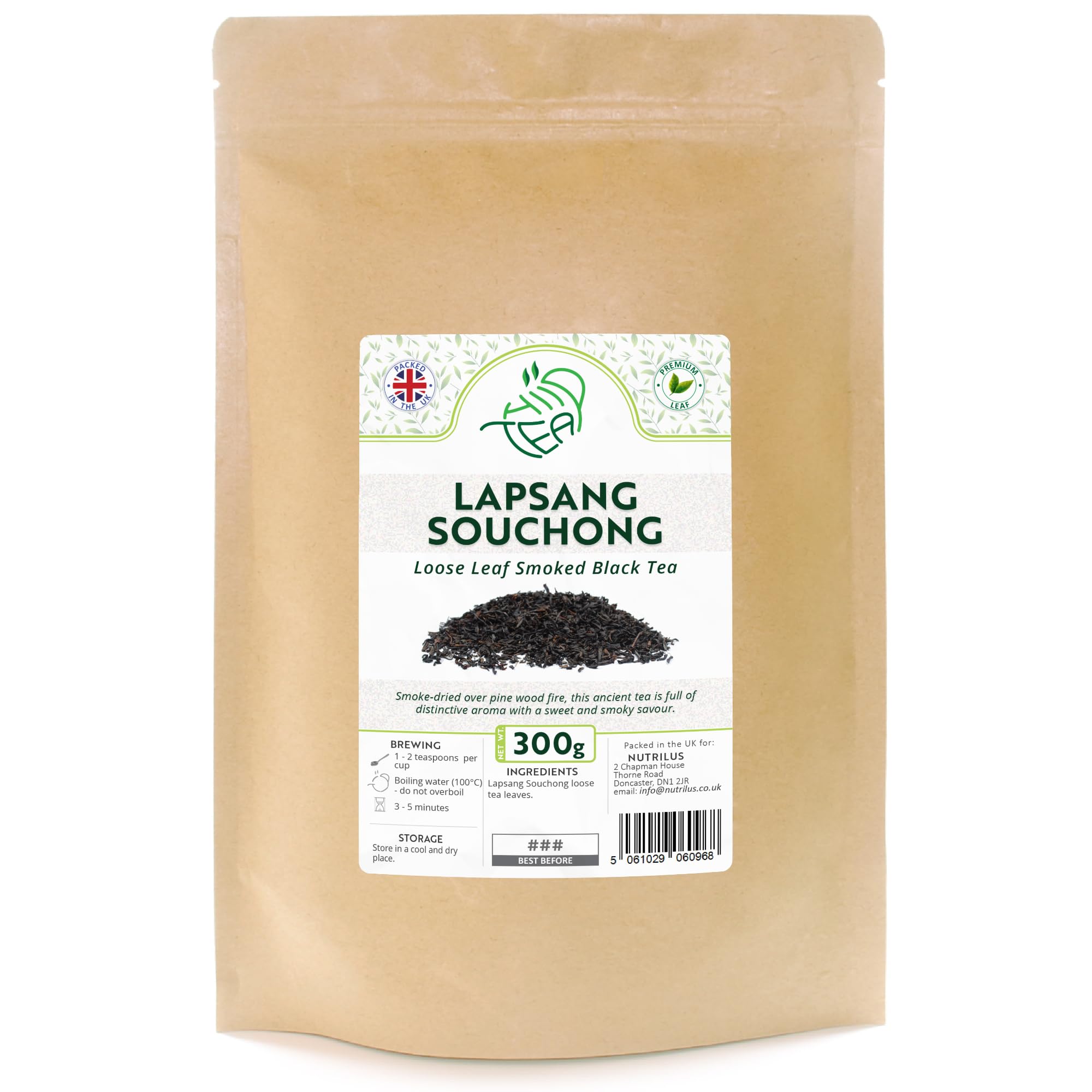 Lapsang Souchong Smoked - Premium Black Loose Leaf Tea (300g)