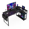BEXEVUE L Shaped Gaming Desk, 120x70 cm Computer Desk with Storage Bag, Office Desk Small Writing Table with Large Reversible Storage Shelves,