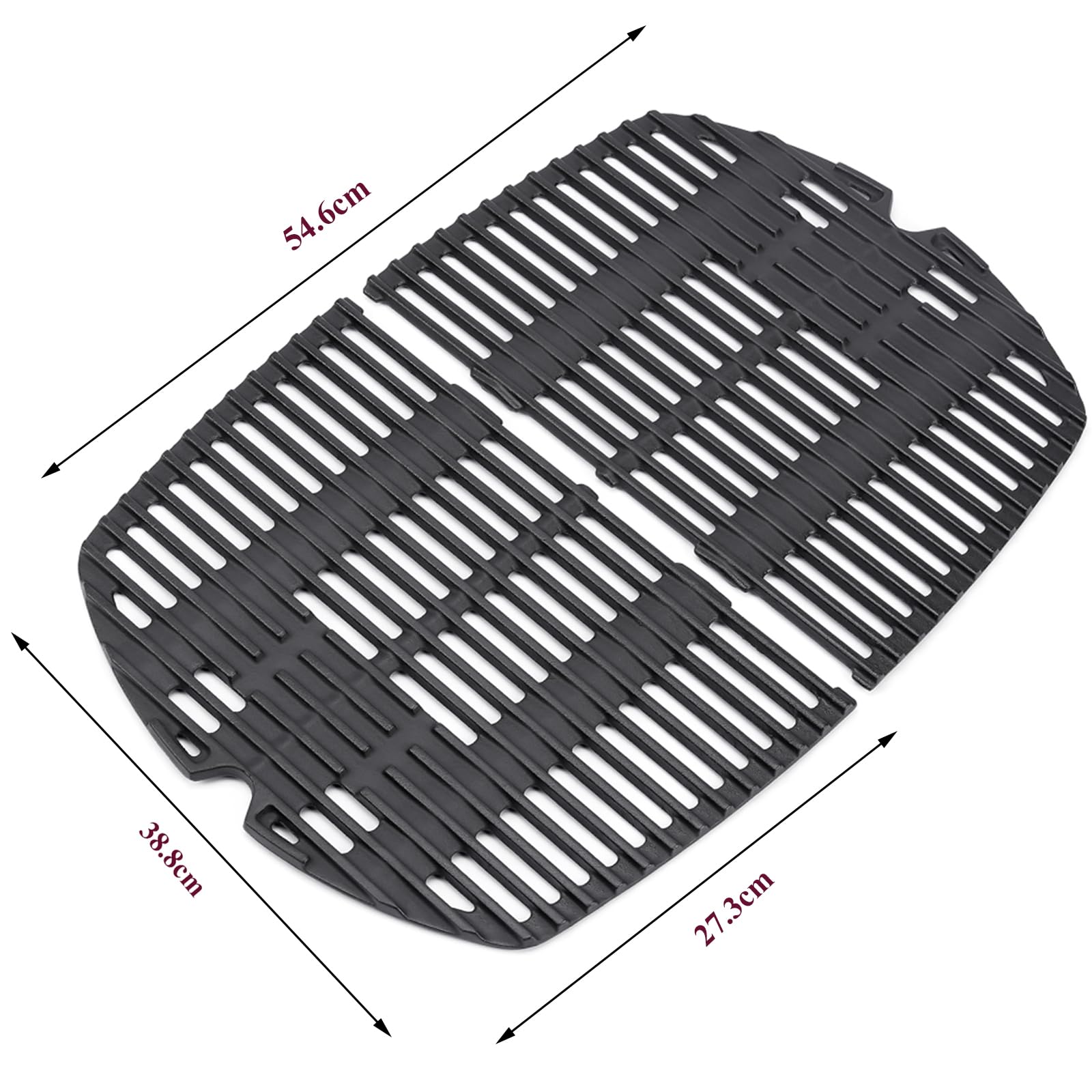 GFTIME 27.3x 38.8cm 7645 Cast Iron Cooking Grate Grids for Weber Q200, Q220, Q2000, Q2400 Series Gas Grill, Barbecue Grill Parts Grill Grids