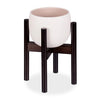 Relaxdays Bamboo Plant Stand, Adjustable, Flower Pots max. 32 cm, Pot Support, H: 35.5 cm, Brown