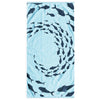DecoKing Beach Towel Large 90 x 180 cm Cotton Terry Velour Bath Towel Blue Dark Blue Shoal