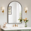 Dripex 50 x 75cm Arched Mirror, Arched Wall Mounted Mirror Home Decorative Bathroom Bedroom Living Room Dressing, Black