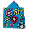 Poncho Buddy Smile Blue Flower Childs Hooded Beach Bath Swim Towel UPF 50+