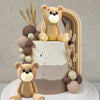 JeVenis 28 PCS Boho Rainbow Cake Topper Teddy Bear Cake Decorations Brown Boho Cake Toppers Birthday Baby Shower Cake Topper