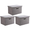 Wintao Storage Boxes with Lids Large, Foldable Fabric Storage Baskets for Shelves, Home and Office, Grey, 44 x 31 x 29 cm, 3 Pack