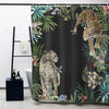Obal Shower Curtain, Leopards In Jungle Black Background Bathroom Curtains Water Resistant Mould Resistant Polyester Heavy Weight Home Accessories Set