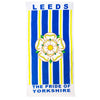 Beyond Happy Leeds Giant Yorkshire Rose Beach & Bath Towel, 100% Cotton & 150cm X 75cm, Leeds Football Fans Holiday Beach Towel, Big Bath Towel for
