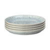 Denby - Halo Speckle Medium Plates Set of 4 - Grey, Neutral Patterned Coupe Dishwasher Microwave Safe Crockery 21cm - Glazed Ceramic Stoneware
