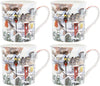 Christmas Christmas Tableware - Set of 4 Mugs - Robin Design
