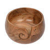 EDHAS Acacia Wood Yarn Bowl Holder | Handmade Holder with Holes | Yarn/Wool/String Storage Accessory (17.78cm x 17.78cm x 10.16cm)