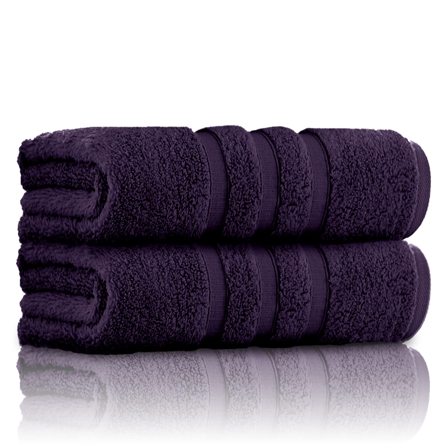 GC GAVENO CAVAILIA 100% Ringspun Cotton, Luxury 550 GSM Zero Twist Sheets, Egyptian, Purple, 70x120 Bath Towel