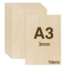 WISYOK 10pcs A3 Plywood Sheets, 420x300*3mm Basswood Sheet, Unfinished Plywood Board for Crafts, DIY, Wood Engraving, Laser Projects, Model Making,