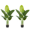 Keeplush Artificial Bird of Paradise Plant Outdoor 120CM Fake Tropical Banana Tree with 9 Leaves-Perfect Faux Plants for Indoor, Floor Plant in Pot