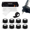 EZ Tattoo Machine Covers with Grip Tapes - 9PCS (1inch x 5 Yard) Grip Wrap with 200pcs (2.4 inch X 7 inch) Disposable Pen Covers