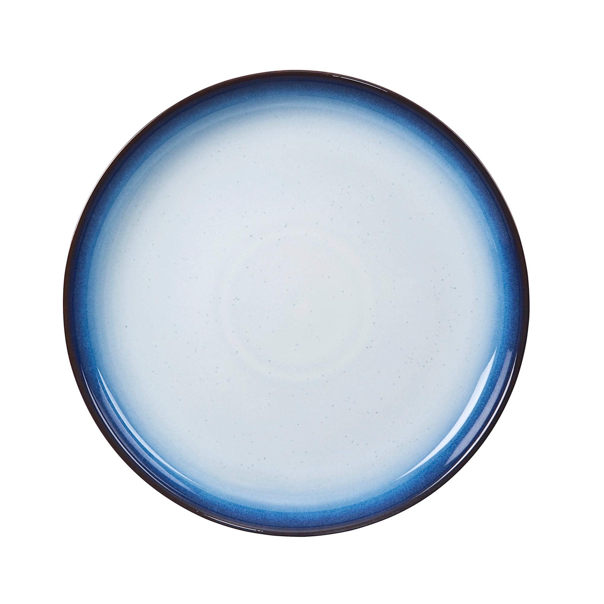 Denby - Blue Haze Coupe Dinner Plates Set of 4 - Dishwasher Microwave Safe Crockery - Large Ceramic Stoneware Tableware Plates