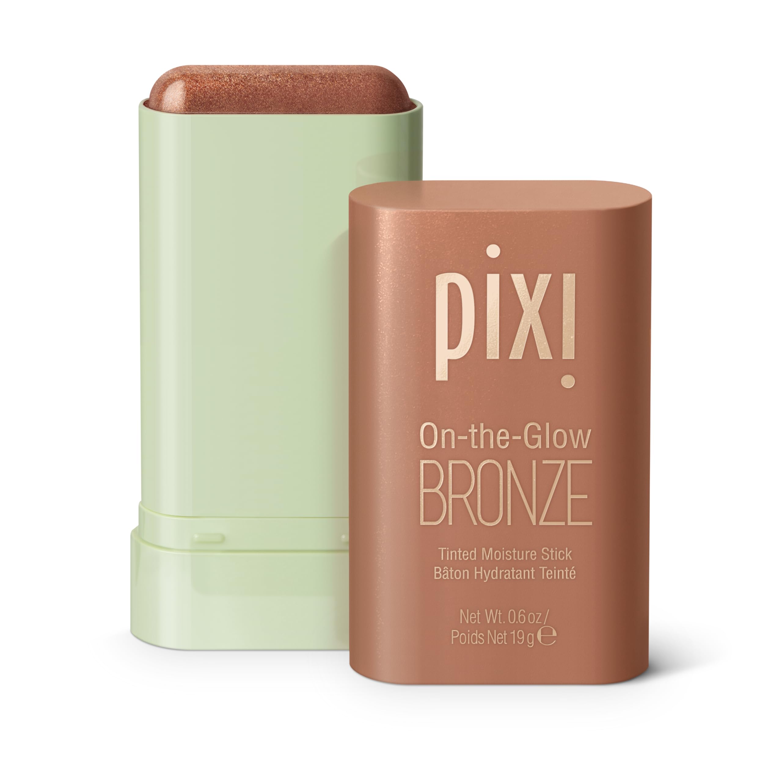 Pixi On-The-Glow Bronze - Richglow, Hydrating Tinted Moisture Bronzer Stick with Ginseng, Aloe Vera & Fruit Extracts, for Cheeks & Lips, 19G 0.6Oz,