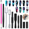 Allstarry 10pcs Nail Magnet Tool Set, Double-head Strong Suction Nail Magnet Stick Cat Eye Flower Design Nail Magnets Pen Plate Wand Board for 9D