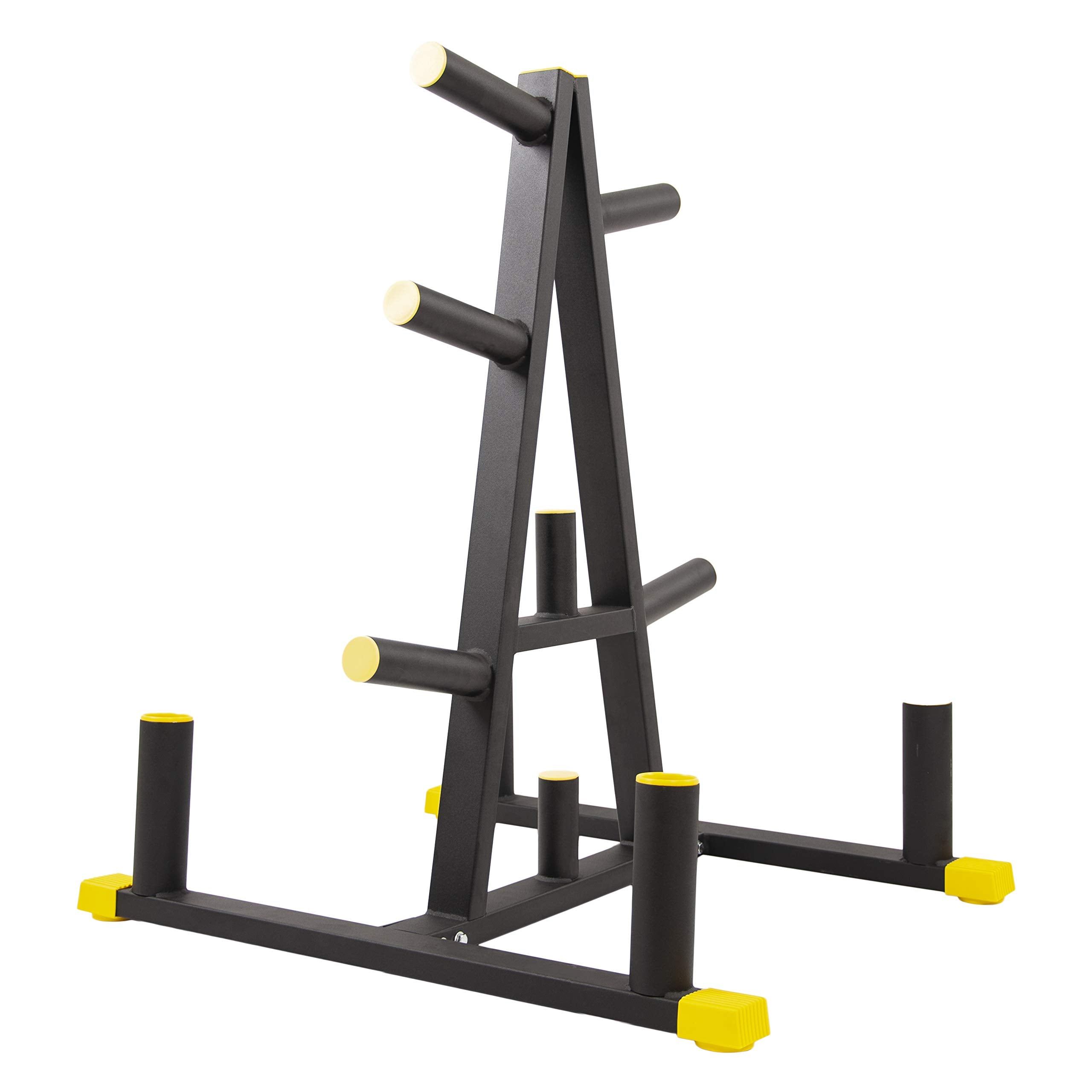 BalanceFrom 2-Inch or 1-Inch Weight Plate Rack with Barbell Holders, 600-Pound Capacity (for 2-Inch Gear), Black