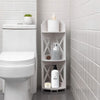 CIGAA Corner Shelf Stand for Bathroom Storage Corner Shelves Perfect for Small Space, 3-Tier Waterproof Toilet Paper Holder Stand, White