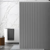 Momooda Folding Waterproof Linen Shower Curtain with Hooks, Heavy Duty Anti Mould Magnetic Shower Curtain for Bathroom, Grey, 100x200cm