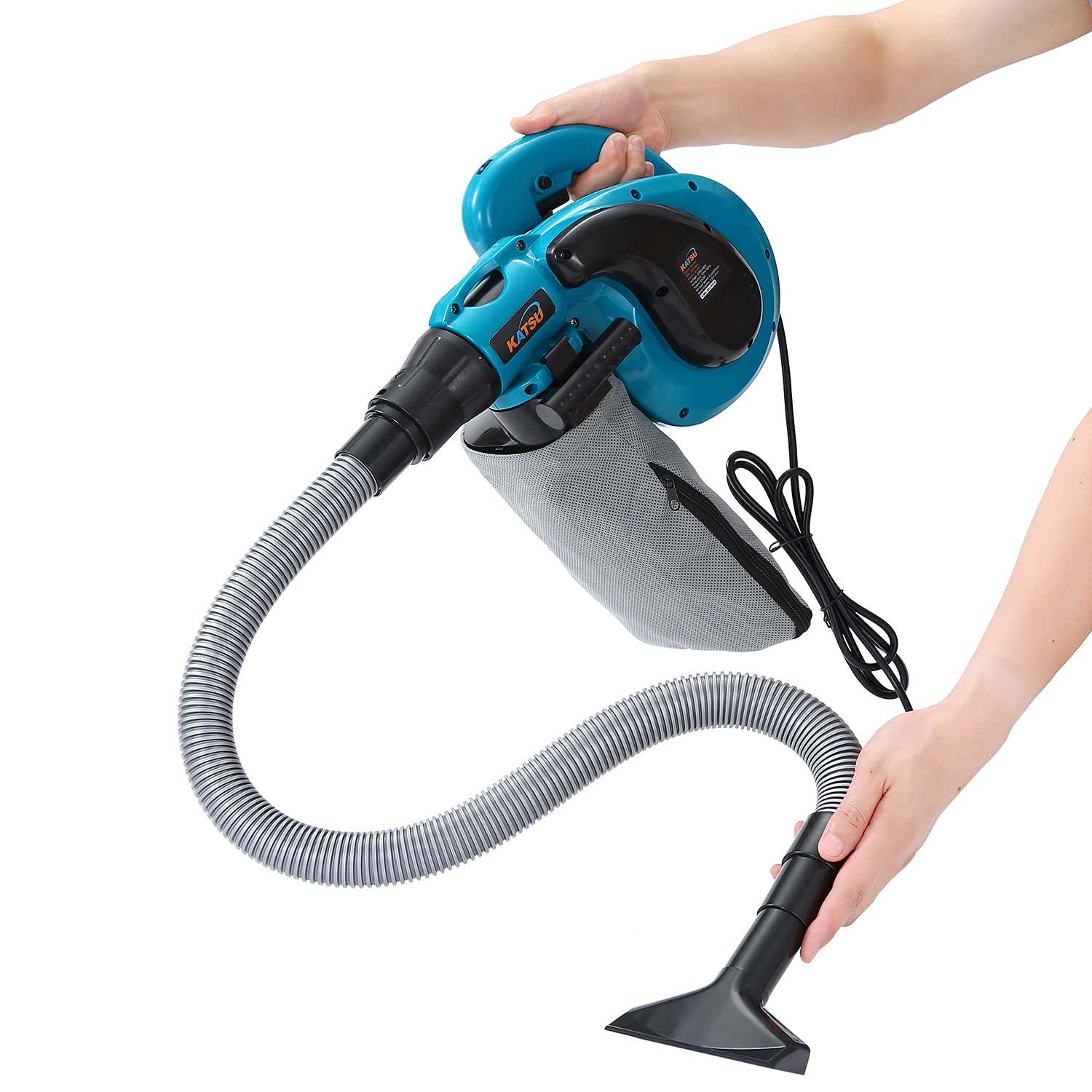 KATSU Electric Air Leaf Dust Blower, 650W Leaf Blower Vaccum Cleaner with Variable Speed for Construction Home Garden Lawn Care, Car Corner Dust