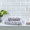 Fusion - Grey Animal Print Bath Sheet (90 x 150cm) - 100% Cotton - Cheetah/Leopard Paw Print - Safari Zoo Animal Towel - Grey & White Bath Towel/Bath