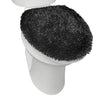 SoHome Spa Step Luxury Plush Chenille Shag Machine Washable Ultra Soft Standard Toilet Lid Cover 18.5"x19.6" Black