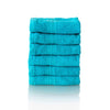 Glart Premium Set of Terry Hand Towels, Range of Terry Towels in 6 Colours and 5 Sizes, Colour: Turquoise, 6X Flannels 30 X 30 cm
