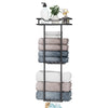 HapiRm Towel Rack Wall Mounted - 3-Tier Bathroom Holder with Storage Basket, Stainless Steel Bathroom Towel Storage, Wall Rack with Hooks & Shelf