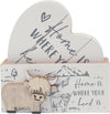 Lesser & Pavey Love & Affection Highland Cow Wooden Coasters For Office Home & Kitchen | Lovely Coaster Set For Decorative Home Accessories Drinks Coasters For Tea & Coffee