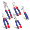 WORKPRO 5-Piece Pliers Set, Includes 250 mm Water Pump Plier, 200 mm Combination Plier, 200 mm Long Nose Pliers, 180 mm Diagonal Cutter, 200mm