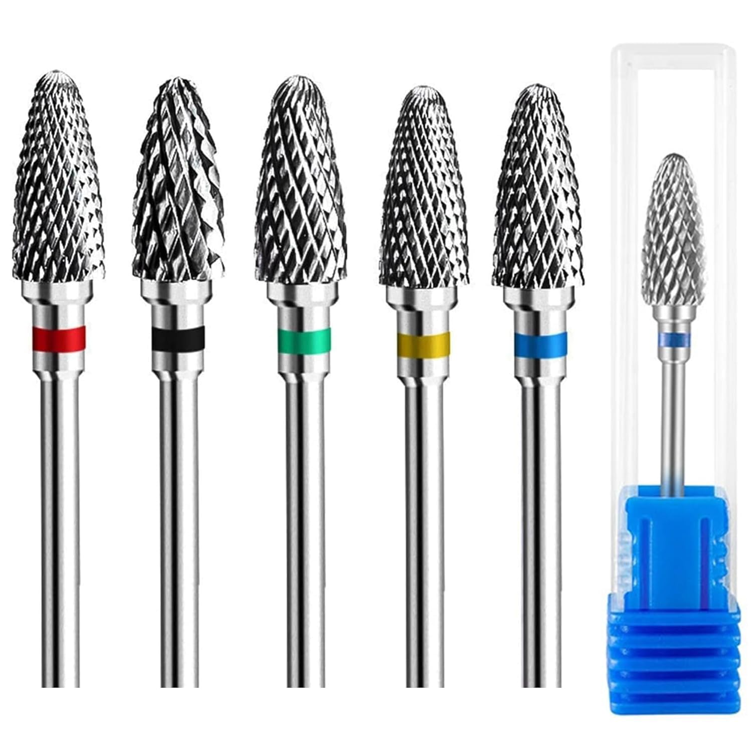 5 Pcs Nail Drill Bits Set Tungsten Steel Nail Bits, Ceramic Nail Drill Bits Set, Nail Art Tools Sanding Bit Set, Carbide Remover Bits For Manicure