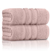 GC GAVENO CAVAILIA Pack of 2 Ultra Soft Super Absorbent Bath Sheets, 550 GSM 100% Cotton Line Texture Towels, Egyptian, Blush Pink, 80x140 Cm