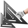 Flintronic 2 Pcs Speed Square Set, 18+30cm/ 7+12inch Aluminum Alloy Triangle Ruler, Metric Woodwork Squares with Carpenter Pencil* 2, Carpenters