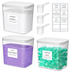 Lifewit 3 Pack Laundry Pods Container with Labels, Scoops and Press-and-Pop Lid, Detergent/Powder/Capsule/Pot/Washing Tablets Storage Holder for