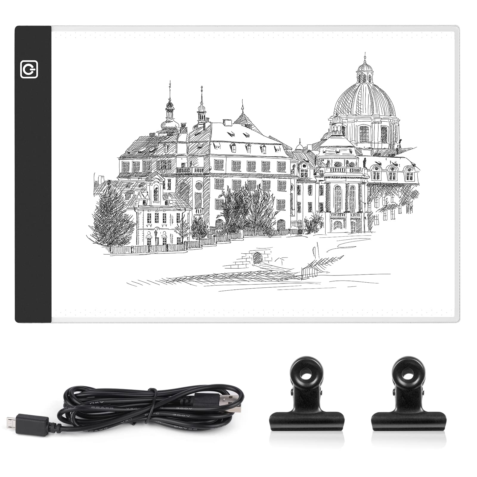 Mardiko Light Box Drawing A4 LED Light Pad 3 Brightness Adjustable Copy Board Tracing Light Box Ultra-Thin Light Pad for Diamond Painting Sketching