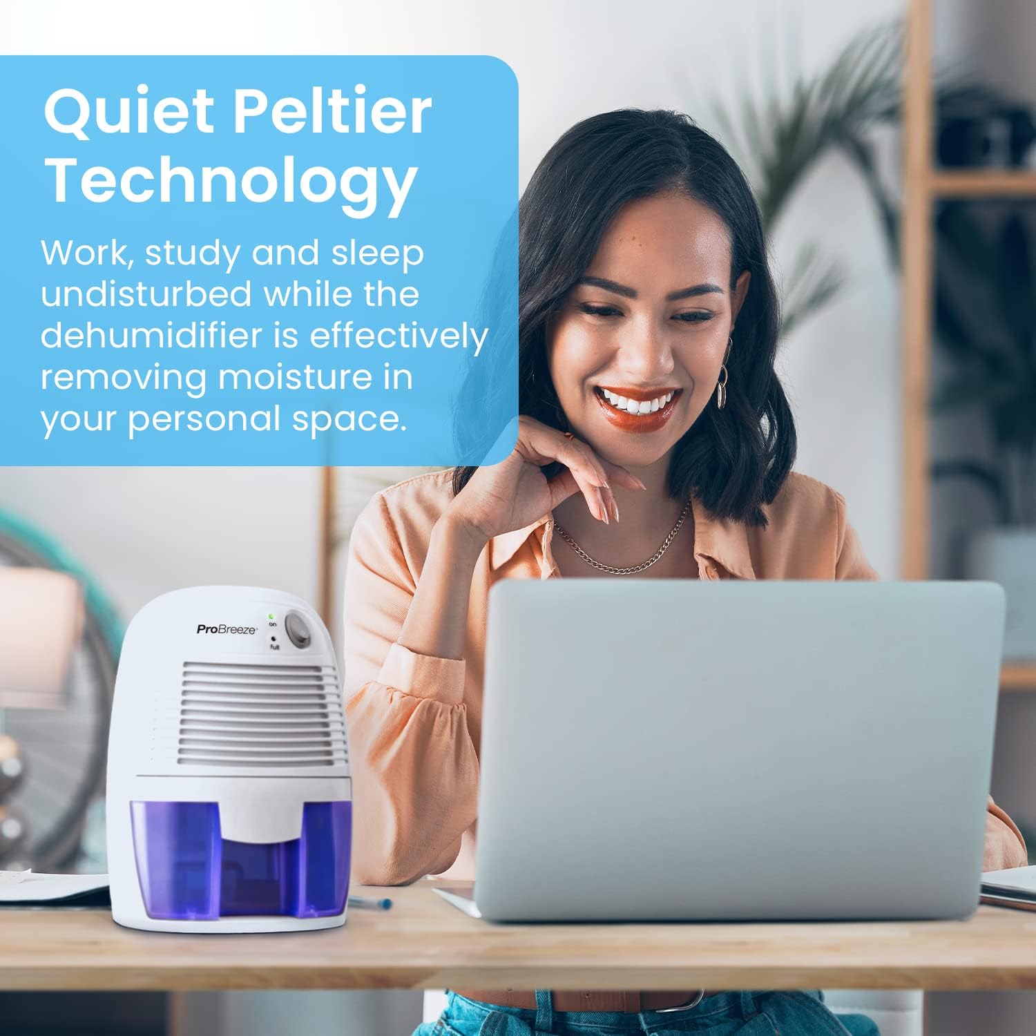 Pro Breeze Dehumidifier 500ml Tank Portable for Damp Mould Moisture Ultra-Quiet