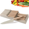Wekity in-Drawer Knife Block Set, 12PCS Kitchen Knife Set, Ultra Sharp Stainless Steel Non-Stick Coating Chef Knife Set, Cooking Knives Drawer
