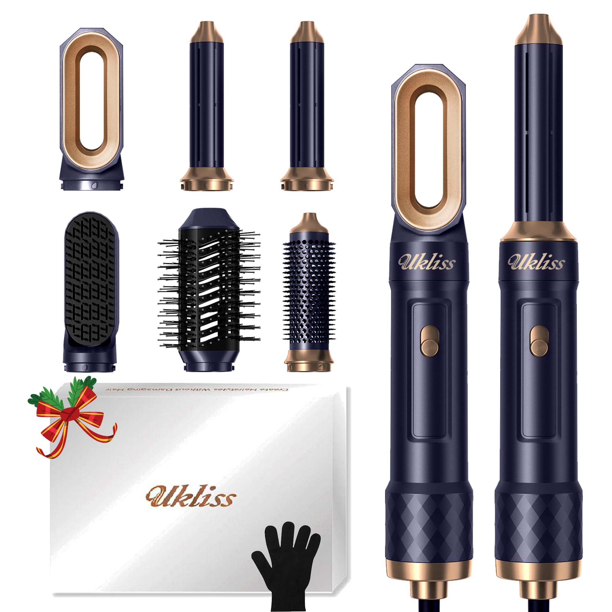 UKLISS Hair Styler 6 in 1, Hair Dryer Brush Set with Automatic Hair Curler, Hair Straightner, Thermal Brush, Round Brush, Blow Dryer, Multi Hair