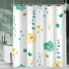 Lerores Shower Curtain, 180 x 160 cm, Mint Green Motif, Weighted Hem, Anti-Mould, Water-Repellent, Washable Polyester Bath Curtains with 12 Eyelets